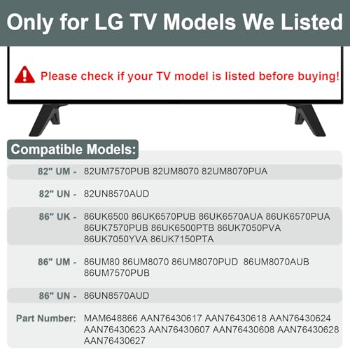 TV Stand for LG TV Legs, Only for LG 82" 86" TV Models We Listed, for 82UM7570PUB 82UM8070PUA 82UN8570AUD 86UK6500 86UK6570 86UK7050 86UM8070 86UM7570PUB 86UN8570 Legs for TV Stand 86 in with Screw by Maozhren - Image 3