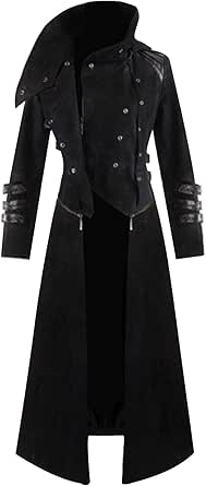 Mens Medieval Steampunk Coat Tailcoat Jacket Halloween Gothic Victorian Costume