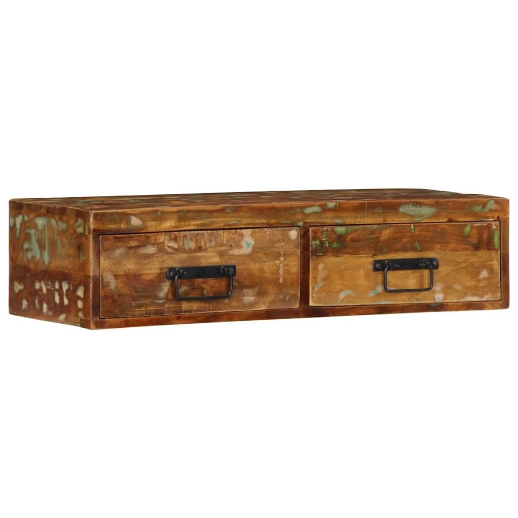 TV-Wandschrank 80x30x19 cm Massives Altholz | Wandmontierbar, Platzsparend, Reichlich Stauraum, Pflegeleicht Mit Feuchtem Tuch