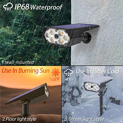 Jfslif Solar Spot Lights Outdoor Motion Sensor,3 Modes Solar Outdoor Lights,Ip68 Solar Lights Outdoor Waterproof,42 Led Garden Landscape Spotlights,Outdoor Solar Lights For Yard Pathway Wall,2 Pack #TOP4
