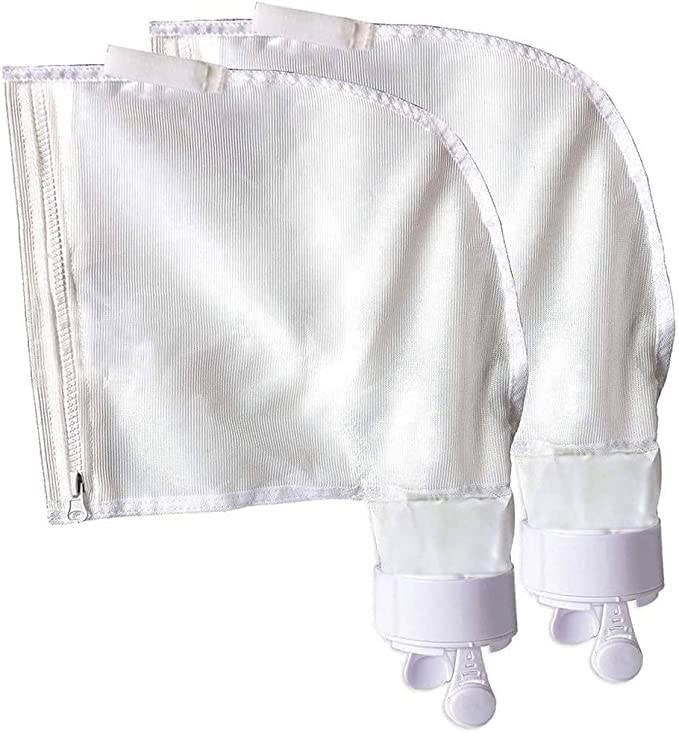 Kensbro Lot de 2 Sacs Filtrants pour Piscine Polaris 280 & 480 avec Fermeture éclair et Fermeture (Blanc)