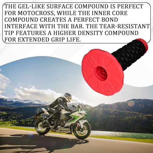 Image of 2PCS Motorcycle Handlebar Grips, 7 /8 inch Anti-Slip Dirt Bike Grips, Universal Motocross ATV Rubber Pillow Top Grips for CR80R /85R,CRF150R, CR125R /250R,CRF450R, CRF150F CRF230F CRF450F(Red)