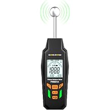 Wood Moisture Meter with ball sensor for non-destructive scanning,suitable for all building materials such as wood,walls,plaster,masonry and concrete substrates,maximum measuring depth 0.2-1.57 Inch.