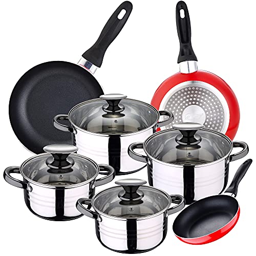 San Ignacio Bateria 8Pc Acero Inoxidable Apta Para Inducción + 3 Sartenes 16/20/24 Cm, Pk3378