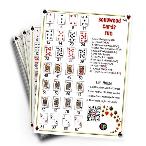 Image of Bollywood Tambola Tickets | Bollywood Fun Cards Theme Housie Tambola Themed Bingo Game | Kitty Party Theme Housie Tickets | English | for Family & Friends (Set of 15 Tickets)