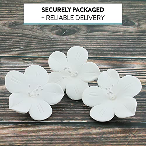 Global Sugar Art Fruit Blossom Sugar Cake Flowers, White, 18 Count By Chef Alan Tetreault #TOP3