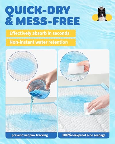 Image of Powools 300-Pack X-Large Puppy Pads - 34'' x 28'' Pee Pads for Dogs Potty Training with Leak-Proof Quick-Dry Design, 6-Layer Wee Wee Pads for Dogs, Blue