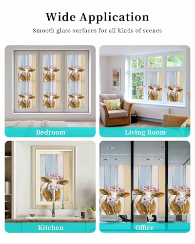 Vinilo decorativo para ventana estilo vitral 17.7"x39" amarillo miniatura 7