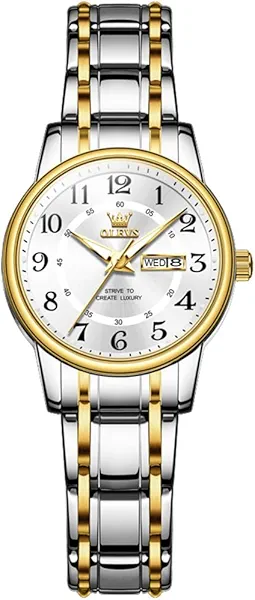 OLEVS Women's Watches Luxury Diamond Arabic Dial Wrist Watch for Women with Date Waterproof Stainless Steel Quartz Ladies Watch
