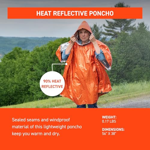 Image of Sol Survive Outdoors Longer S.O.L. Heat Reflective Waterproof Poncho (3 Pack)