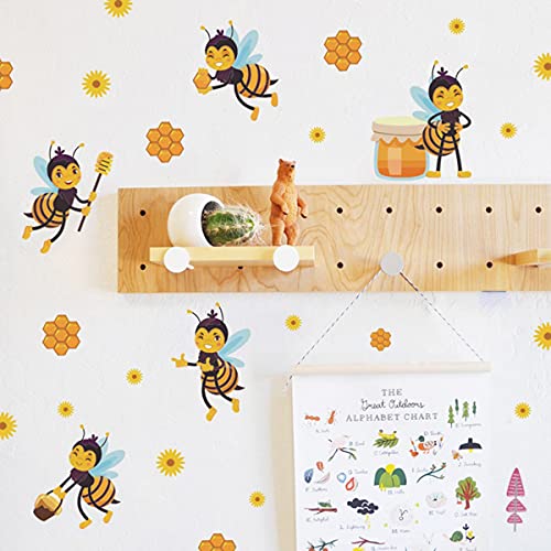 Bamsod adhesivos de pared flor colmena para habitación infantil miniatura 4