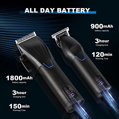 Karrte Professional Hair Clippers and Trimmer Kit for Men,Barber Clipper Set Cordless Hair Cutting,Beard Trimmer Grooming Haircut Kit