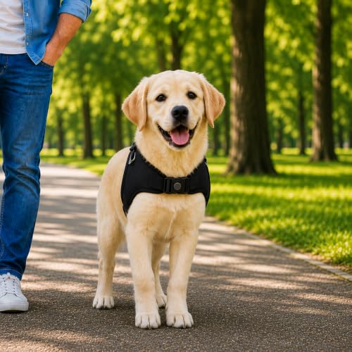 Image of No Pull Dog Body Belt | Adjustable & Soft Padded Dog Harness | Perfect for Large Breeds | for 24-35Kg Dogs (L, Black)