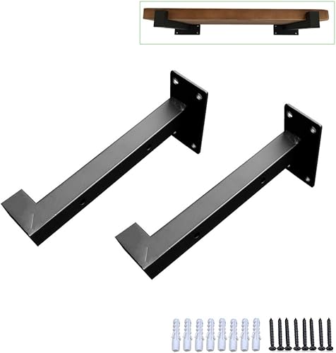 Soporte flotante cuadrado para estante de tubería con gancho, soportes ocultos para estante de labios, soportes de soporte de carga para estantes,