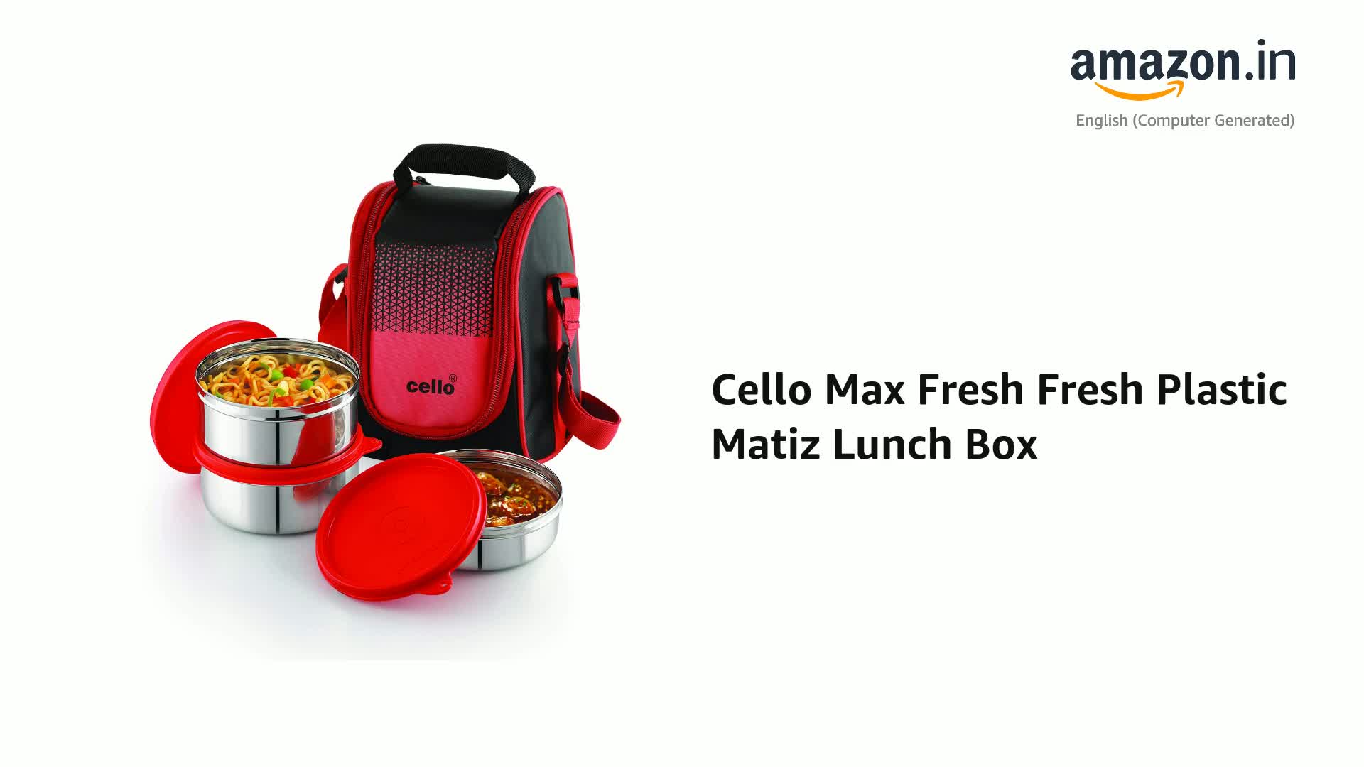 Buy CELLO MF Plastic Matiz Lunch Box (375ml, Red) | Stainless