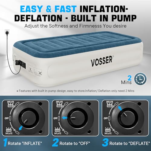 VOSSER Twin Air Mattress with Built-in Pump