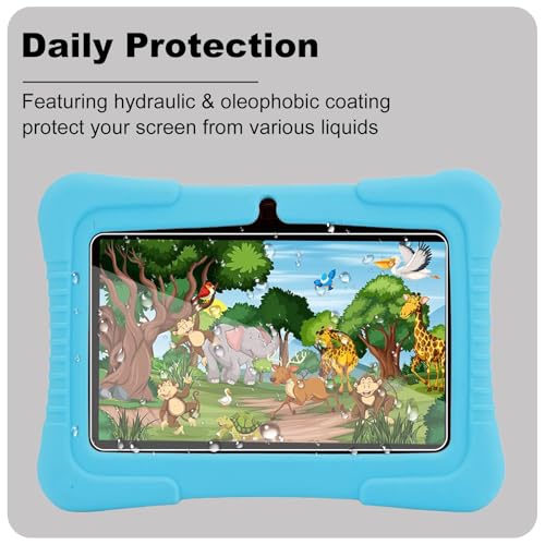 KZIOACSH 2 Pack Screen Protector for Veidoo 7 inch Android Kids Tablet/Veidoo V88 7 Inch, Ultra Clear 9H Hardness Touch Sensitive Anti-Scratch Anti-Fingerprint Protective Tempered Glass Film - Image 4