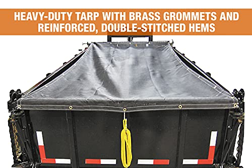 Buyers Products DTR7018 Manual Alumium Tarp System, 7 FT x 18 FT Mesh Tarp, Without Deflector, Dump Body Tarp Kit, Dump Trailer Accessories, Dump Body Accessories, Black