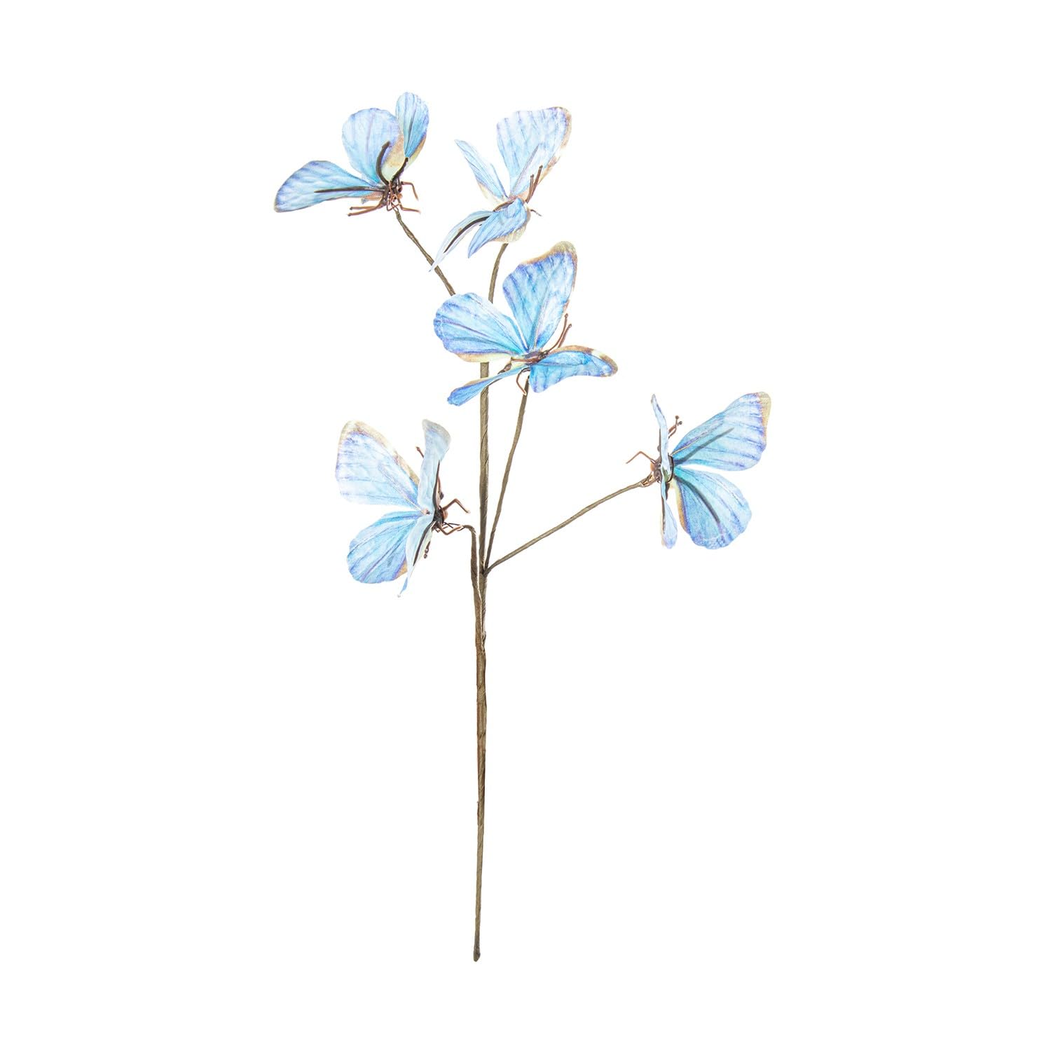 Branches avec papillons bleu en polyester 35 cm | Déco fleur