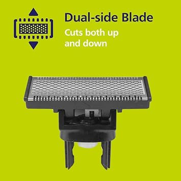 Compatible with Philips OneBlade replacement blade set for models QP2520/QP2630/QP6510 with shaving blade + nose trimmer head. 1 blade and 1