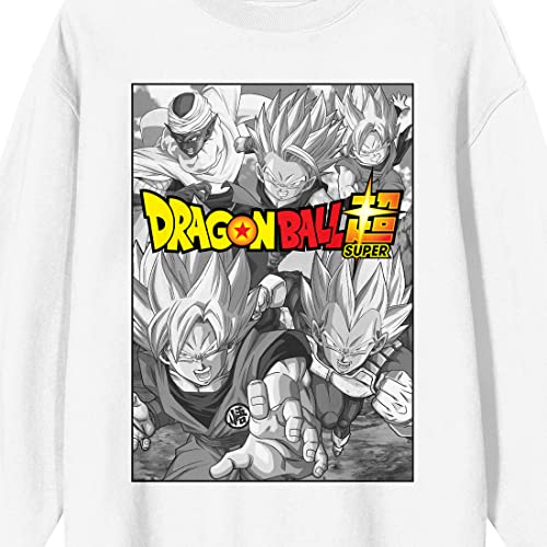 Bioworld Dragon Ball Super Group Action Short Crew Neck Long Sleeve White Adult Sweatshirt2