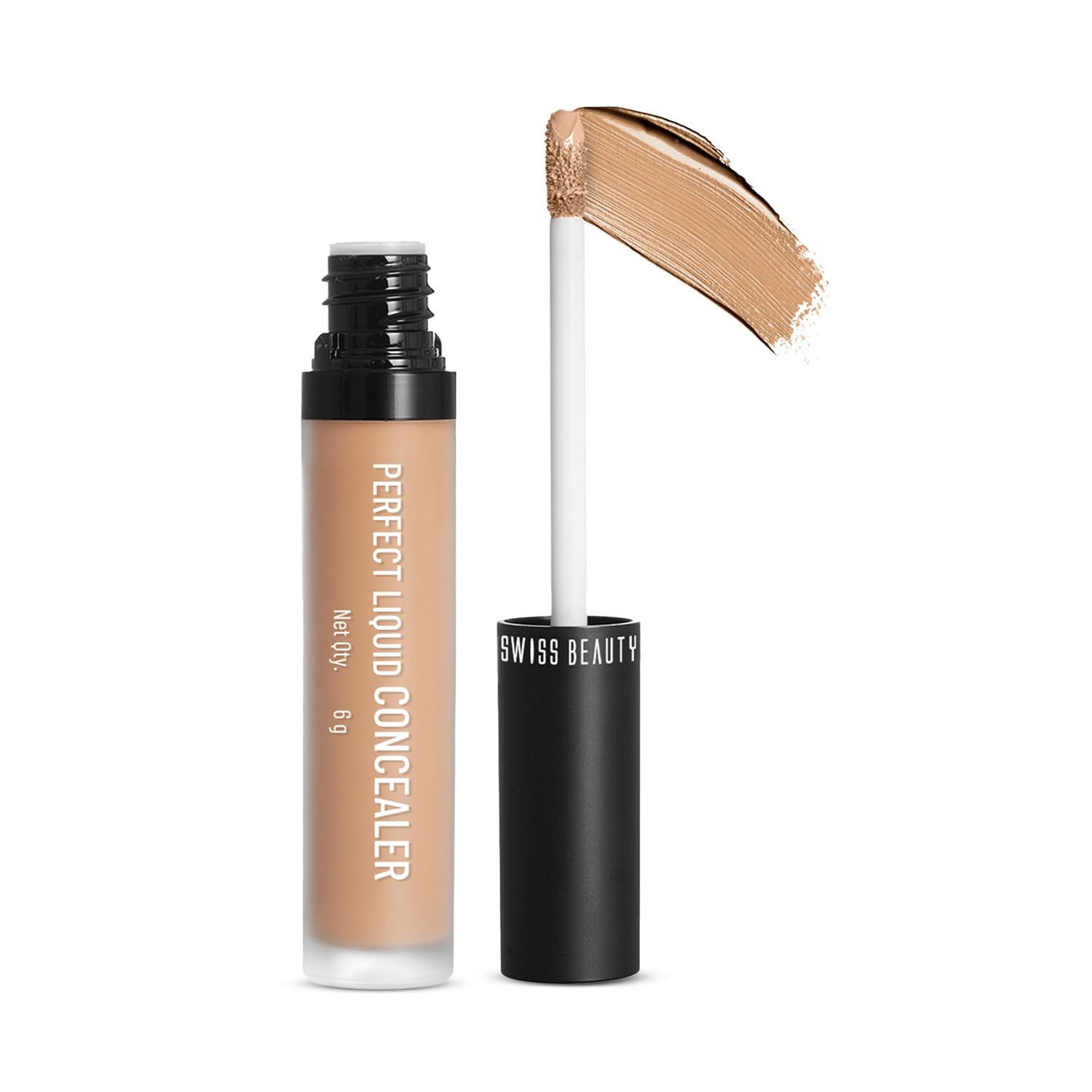 Swiss Beauty Liquid Light Weight Concealer With Full Coverage |Easily Blendable Concealer For Face Makeup With Matte Finish | Shade- Warm Honey, 6g