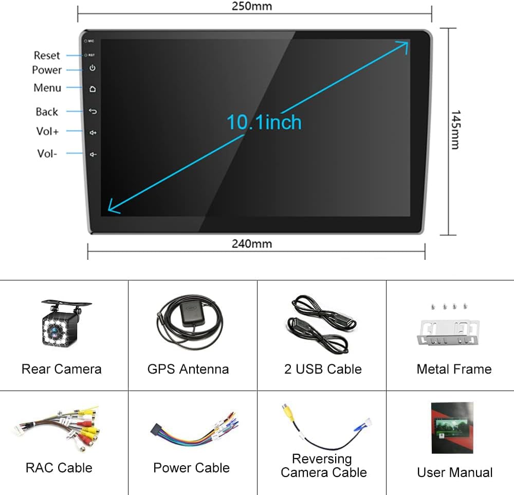 2g32g double din 10 1 inch android car stereo touchscreen car audio receivers with bluetooth car radio support wifi connect mirror link gps navigatio