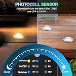 SMY Lighting Dimmable LED Deck Lights with Timer and Photocell Sensor and Protecting Shell φ32mm,20Pack Outdoor LED Smart Deck Lighting IP67 Waterproof for Garden,Yard Stair, Patio, Floor Decoration
