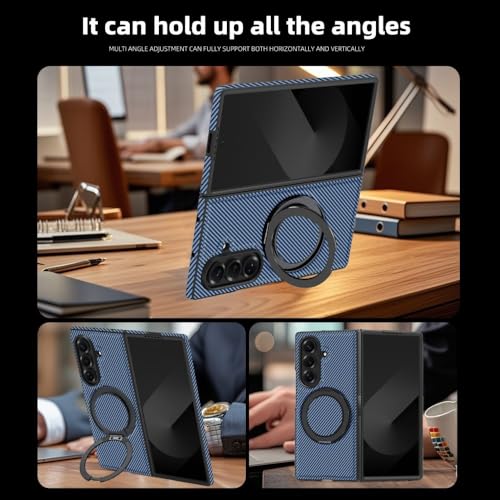 Étui rigide Galaxy Z Fold 7 marron antichoc avec clapet aimanté - 3
