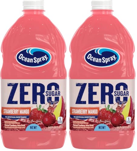 Image of Ocean Spray Zero Sugar Strawberry Mango, 64 Fl Oz Bottle (Pack of 2)