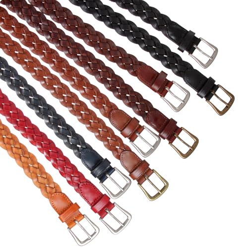 Women's 1 1/8" Braided Woven Skinny Narrow Leather Belt4