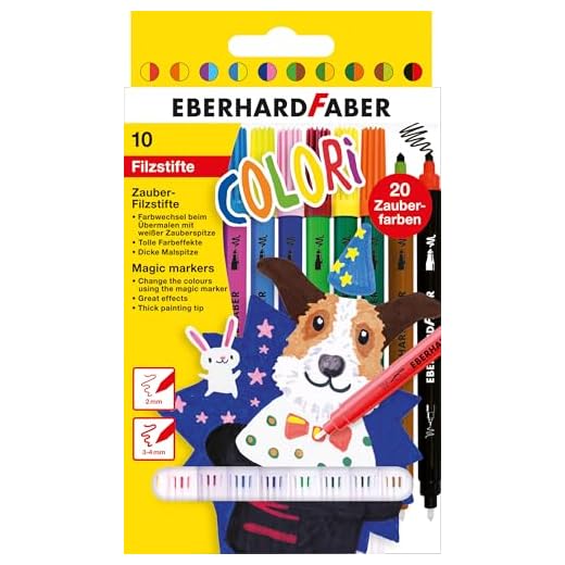 Eberhard Faber 551010 - Zauberstifte Kinder Colori, 10 Filzstifte mit dicker Malspitzer und dünner Zauberspitze