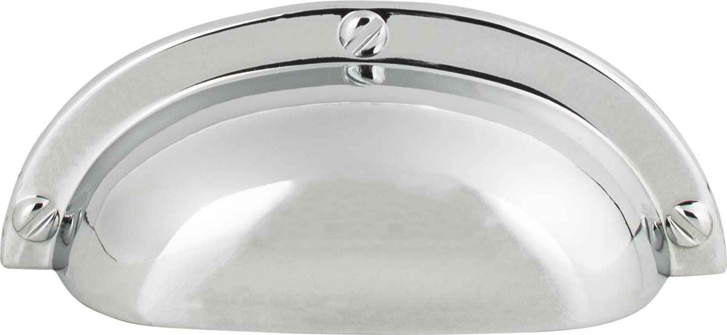 Atlas Homewares A818-CH 3-3/4-Inch Euro-Tech Collection Bin Cup Pull, Polished Chrome