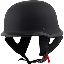 MPH9740DOT Dot Approved German Style 'Motorrad' Matte Black Advanced Half Motorcycle Helmet for Men and Women Biker - X-Large