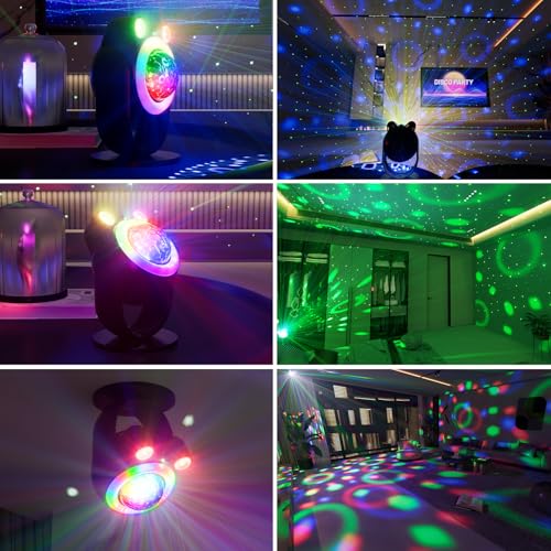 Image of Party Lights DJ Disco Light Disco Ball Lights with Star Projector Sound Activated Strobe for Parties, Bar, Birthday, Wedding, DJ, Pub, Holiday, Event Live Show, Christmas, Living Room, Decorations
