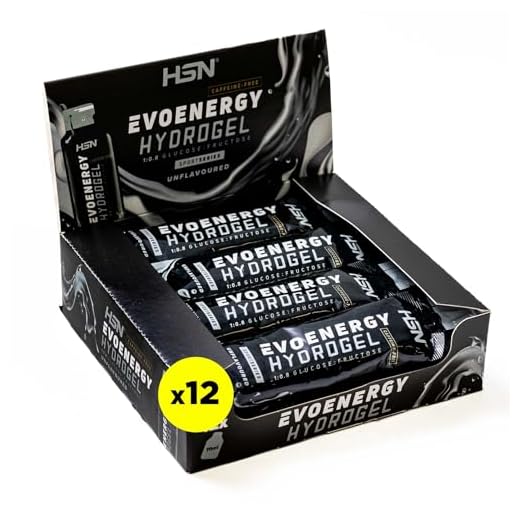 HSN Hydrogel Evonergy Sin Cafeína | Sin Sabor - Caja 12 Unidades de 70ml | 30g Carbohidratos por Gel Relación 1:0,8 (Glucosa:Fructosa) | Alta acuosidad | No-GMO, Vegano, Sin Gluten ni Lactosa