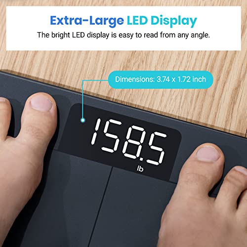 Etekcity Scale For Body Weight, Digital Bathroom Scale For People, Accurate To 0.02Kg/0.05Lb & Large Led Display, Weight Verification, Tempered Glass, 400 Lbs #TOP3