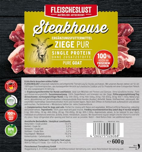 Fleischeslust Steakhouse Ziege pur Wurst (1 x 600 Gramm)