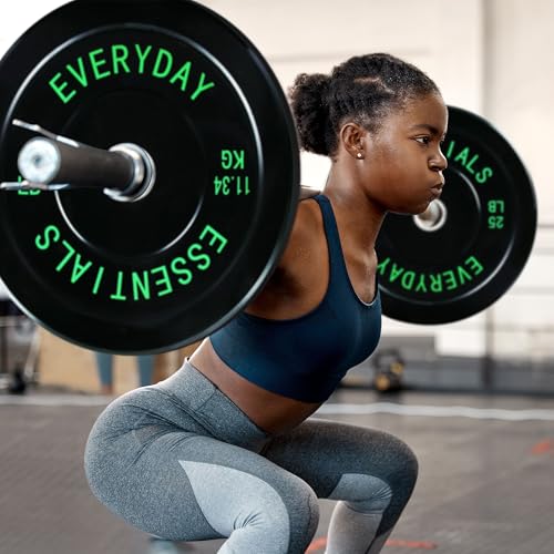 Image of BalanceFrom Olympic Rubber Bumper Weight Plate Set with Steel Hub Inserts - 2-Inch Hole Plates for Strength Training, Powerlifting, and Weightlifting at Home, Garage, or Commercial Gym