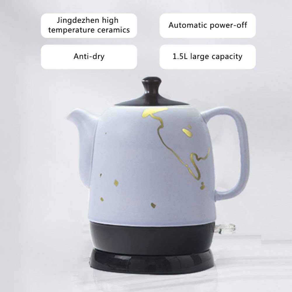 Electric Ceramic Battery Kettle Teapot Retro Red 1.5 L, 1380 W Water Quick  for Tea, Coffee, Soup, Oatmeal Removable Base, Boil-Dry Protection, Easy to  Use : Amazon.de: Home u0026 Kitchen