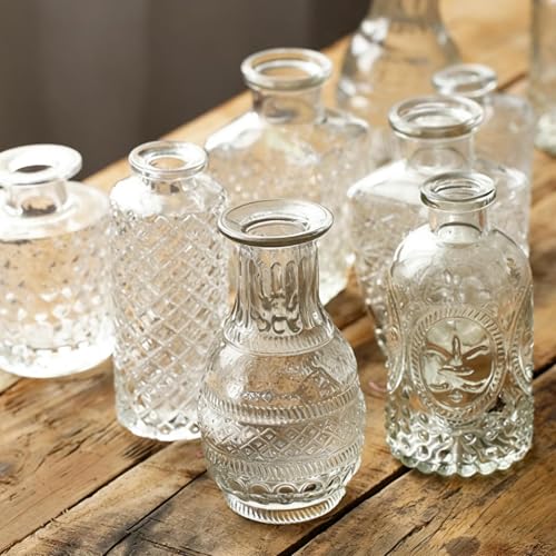 Lot de vases en verre transparent pour centres de table de style rustique - 7