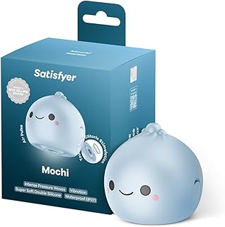 Satisfyer Mochi Vibrador de ondas de presión | Mini estimulador de clítoris con 2 motores | Pulso de aire y vibración | Resistente al agua IPX7 | Silicona | Compacto | Para el clítoris