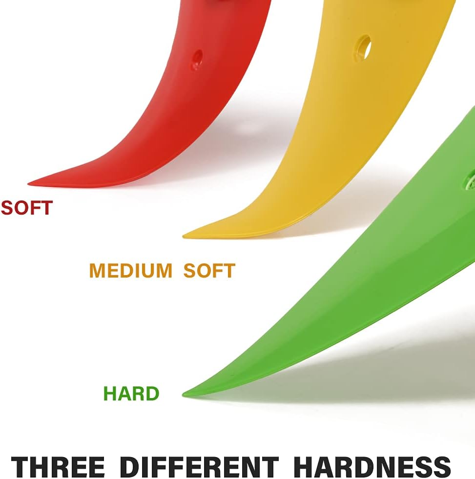 NEWISHTOOL Go Corner Contour Squeegee for Vinyl, PPF Window Tint Tool | 3 Pieces, Different Hardness, Pointed Triangle Reach, Fine-Edge, Flexible/Medium/Hard Tinting Scraper Car Film Install Tools