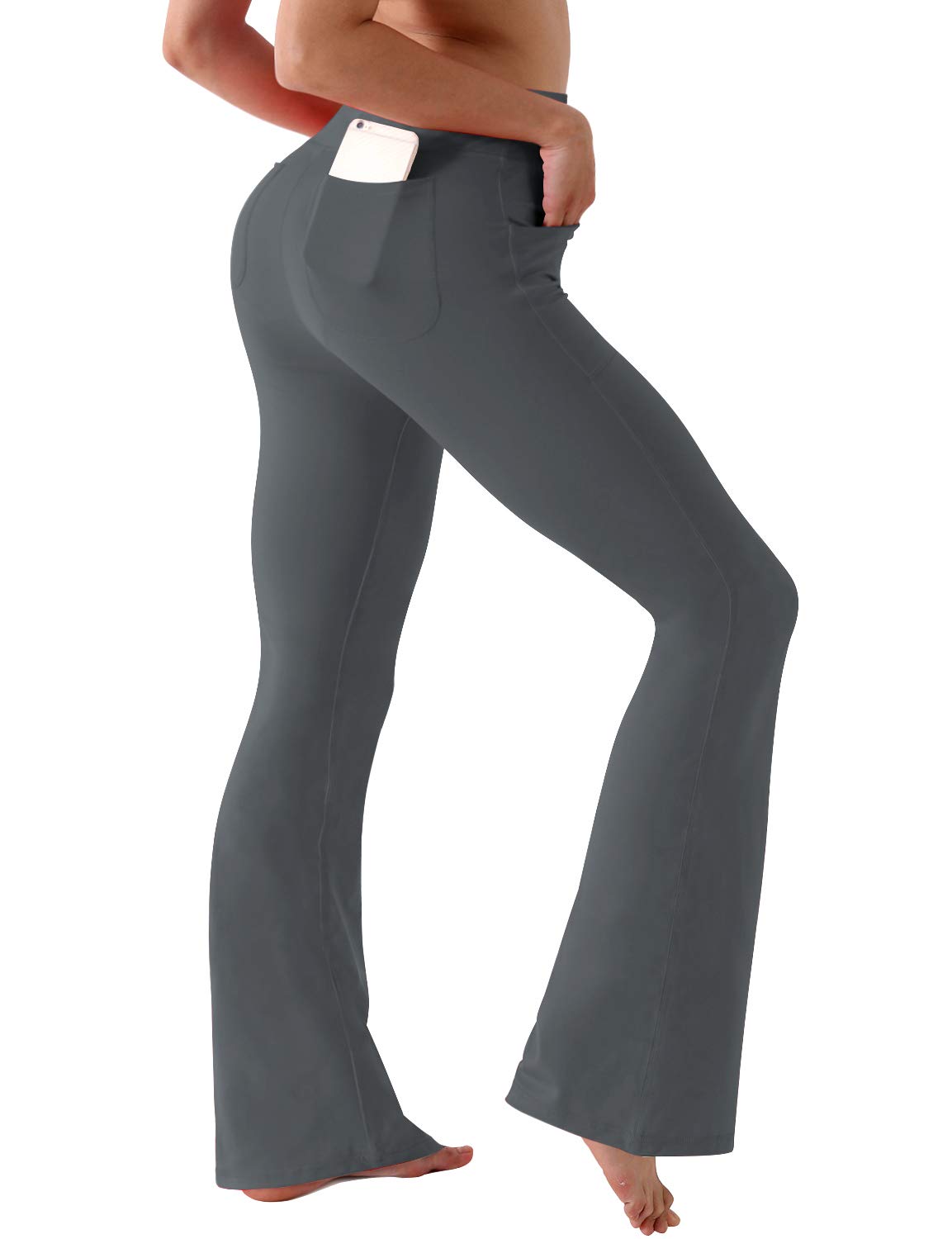 BUBBLELIME 29"/31"/33"/35"/37" Women High Waist Bootlegs Yoga Pants Tummy Control Bootcut Workout Flared Out Pockets