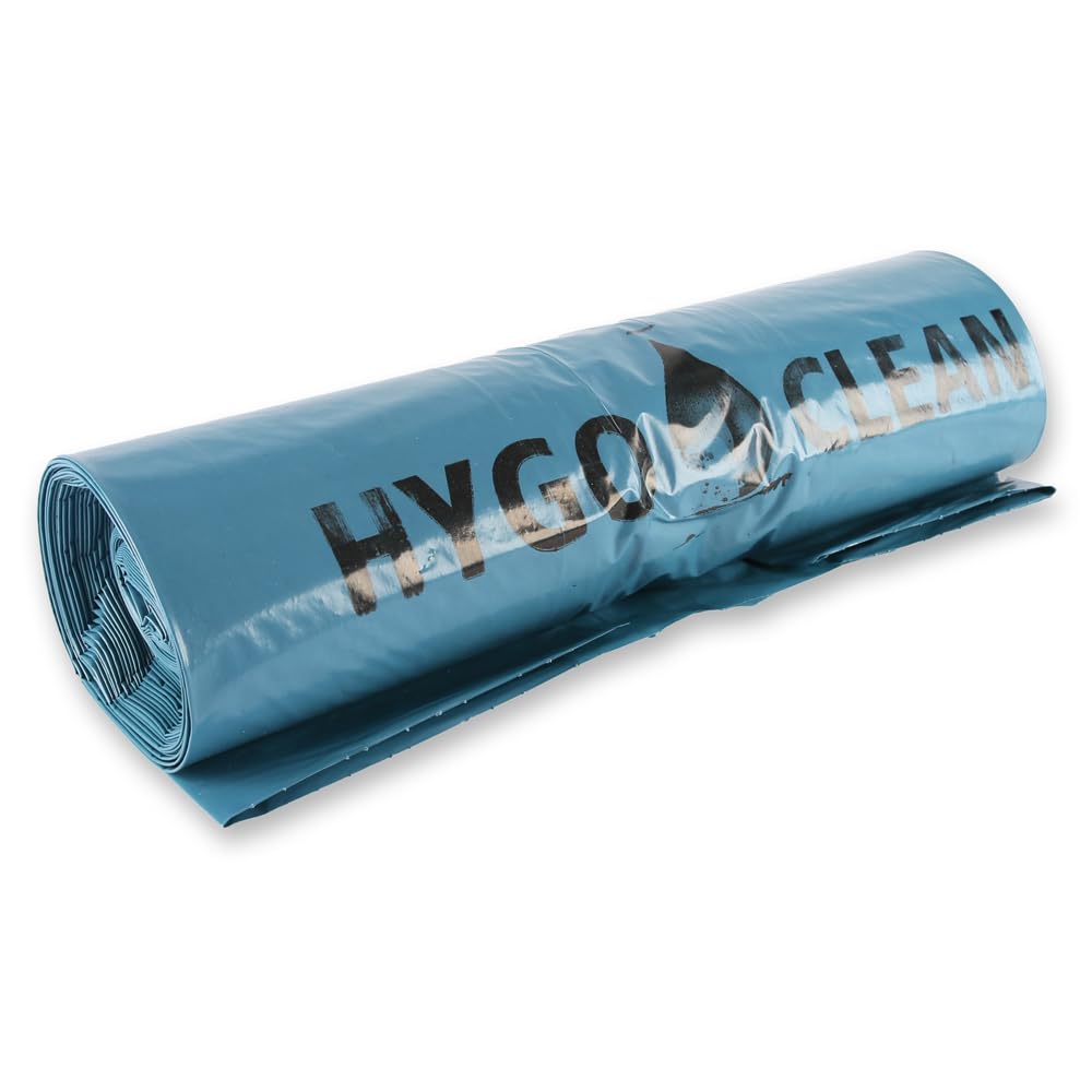 HygoClean Rouleau de 100 sacs poubelle en polyéthylène basse densité Bleu 240 l