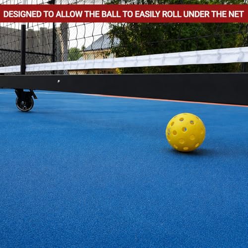 Image of Dominator Standard Portable Pickleball Net - Indoor /Outdoor Regulation Pickleball Net - USAPA Compliant Pickleball Net on Wheels - System Includes Rolling Storage Bag & Locking Wheels