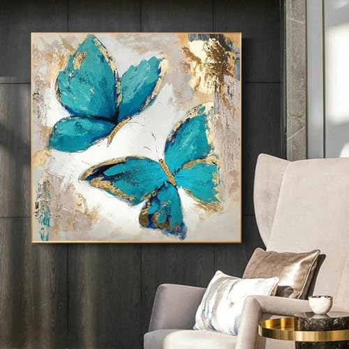 Toile de beaux papillons dorés pour raviver un salon terne tableau avec cadre 40x40