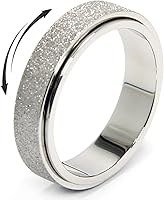 Vista 46 de Titanium Stainless Steel Anxiety Ring for Women Men Fidget Spinner Ring, Size 6-12, Width 6MM, 5-Color: Rose Gold-Rainbow-Silver-Black-Blue