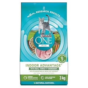 Purina ONE +Plus Dry Cat Food, Indoor Advantage Turkey – 3 kg Bag