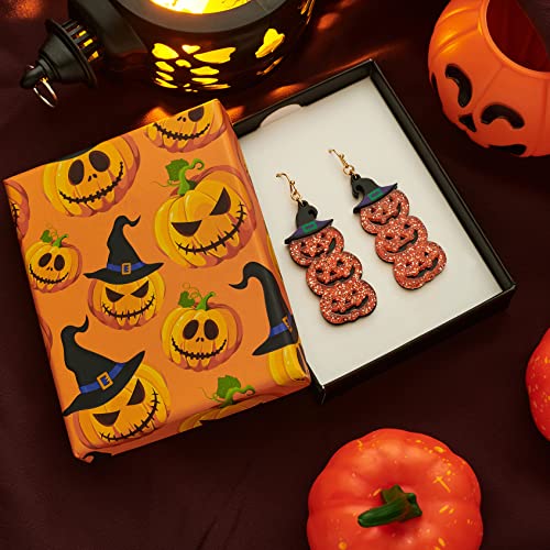 WOWORAMA Halloween Earrings Cute Pumpkin Earrings for Women Fun Crystal Pumpkin Stud Earrings Funny Smiling Face Pumpkin Drop Earrings Halloween Earrings Jewelry